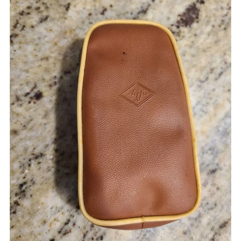 Vintage Agfa 6075 Camera or Film Holder Zippered Case Brown. Germany